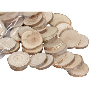 150x stuks houten decoratie boomschijven/boomschijfjes 3-5 cm