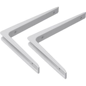 10x stuks plankdrager / plankdragers aluminium wit 30 x 20 cm - schapdragers - planksteunen