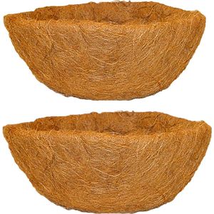 2x Stuks Voorgevormde Inlegvellen Kokos Voor Hanging Basket 40 cm