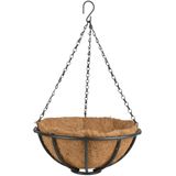 3x stuks metalen hanging baskets / plantenbakken met ketting 30 cm inclusief kokosinlegvel