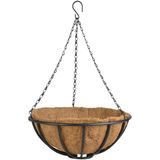 3x stuks metalen hanging baskets / plantenbakken met ketting 35 cm inclusief kokosinlegvel