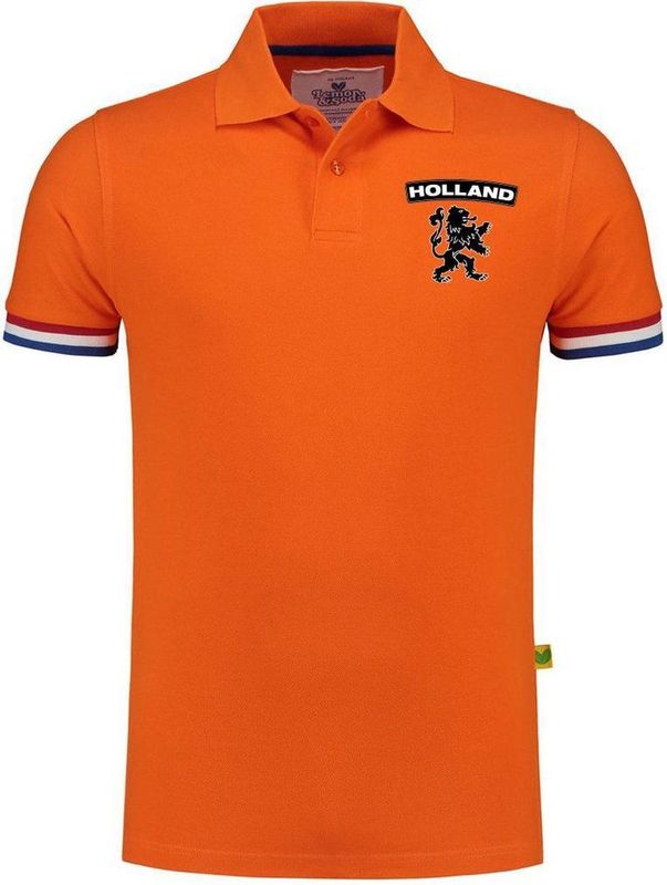 Fun T-shirt - Oranje - 100% Katoen - Holland Leeuw Op Borst