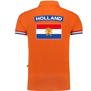 Luxe Holland supporter poloshirt met Nederlandse vlag 200 grams EK WK voor heren