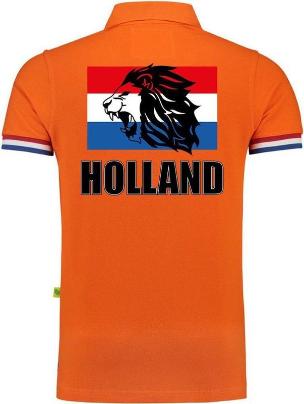 Bellatio Decorations - Poloshirt - Oranje - Katoen - 220 Grams