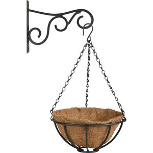 Hanging basket 25 cm met metalen muurhaak en kokos inlegvel