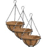 Hanging basket 25 cm met ijzeren muurhaak en kokos inlegvel - Plantenbakken