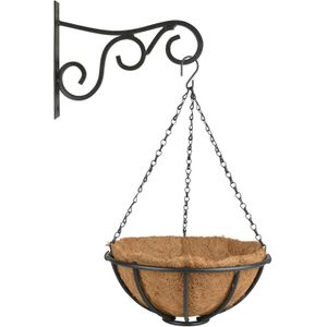 Hanging basket 30 cm met muurhaak - metaal - complete hangmand set - Plantenbakken