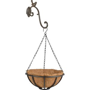 Hanging basket 30 cm van metaal met ijzeren muurhaak -  complete hangmand set