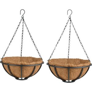 Hanging baskets 30 cm met muurhaak - Complete hangmand set van metaal