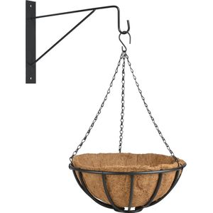 Hanging baskets 35 cm met muurhaak - Complete hangmand set van metaal