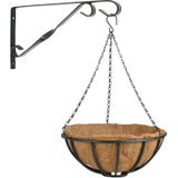 Hanging basket 35 cm van metaal met muurhaak -  complete hangmand set - Plantenbakken
