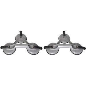 Set van 2x stuks vacuumheffer met 3 zuignappen tot 150 kg - glasheffer/glasdrager