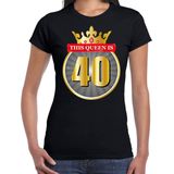 This Queen is verjaardag t-shirt - zwart - dames - jaar kado shirt
