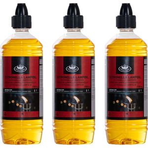 3x stuks bio citronella lampenolie/fakkelolie 750 ml - Anti Muggen