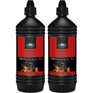 2x stuks heldere lampenolie/fakkelolie 1 liter - Tuinfakkelolie - Lampolie