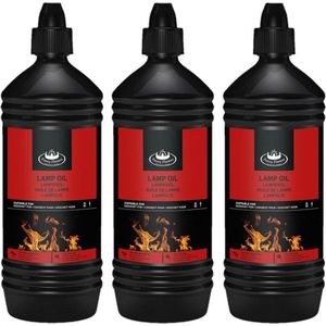 3x stuks heldere lampenolie/fakkelolie 1 liter - Tuinfakkelolie - Lampolie