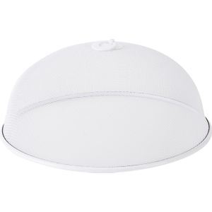 Cosy @ Home Metalen vliegenkap/voedselkap - wit - rond - Dia 35 cm - Afdekkappen/vliegenkappen