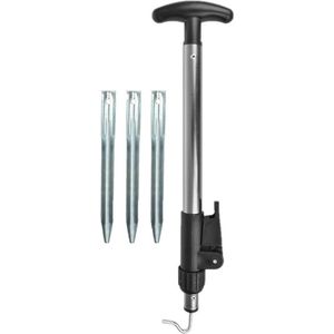 30x Stuks grondpennen/tentharingen metaal 22 cm met tentharingen trekker verstelbaar tot 60 cm