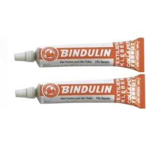 Kleding/textiel lijm 17,5 gram - Set van 2x stuks - Lijm voor leer/linnen/zeildoek in tube - Textiellijm
