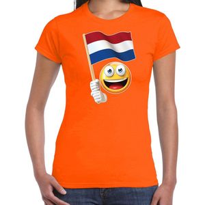 Emoticon Holland Nederland landen t-shirt - oranje - dames - EK WK Olympische spelen outfit kleding