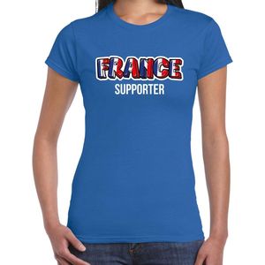Blauw France fan t-shirt voor dames - France supporter - Frankrijk supporter - EK WK shirt outfit