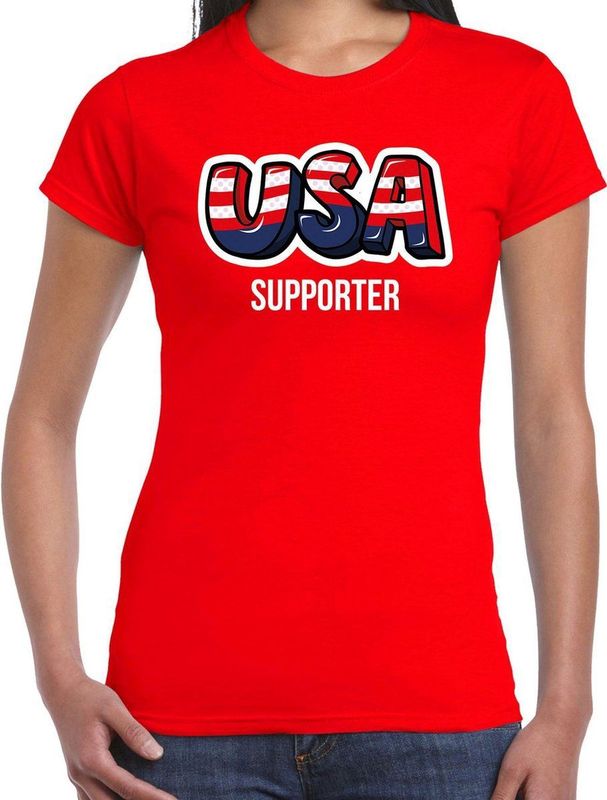 Rood usa fan t-shirt voor dames - usa supporter - Amerika supporter - EK WK shirt outfit