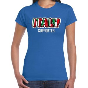 Blauw Italy fan t-shirt voor dames - Italy supporter - Italie supporter - EK WK shirt outfit