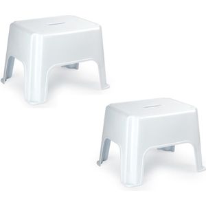 3x stuks witte keukenkrukjes/opstapjes 40 x 30 x 28 cm - Keuken/badkamer/kasten opstap verhoging krukjes/opstapjes