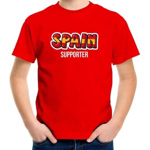 Rood Spain fan t-shirt voor kinderen - Spain supporter - Spanje supporter - EK/ WK shirt / outfit 146/152