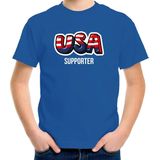 Bellatio Decorations - T-shirt - Blauw - 100% Katoen - USA Supporter