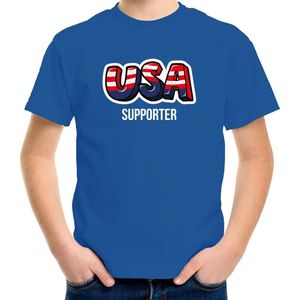 Bellatio Decorations - T-shirt - Blauw - 100% Katoen - USA Supporter