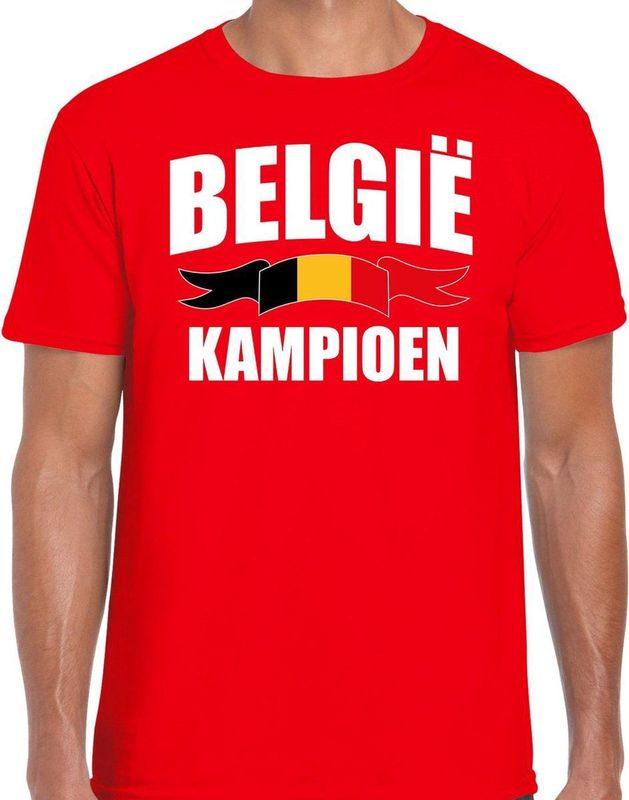 Belgie kampioen supporter t-shirt rood EK WK voor heren - EK WK shirt outfit