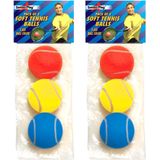 Set van 12x stuks gekleurde soft foam tennisballen 7 cm - Softballen