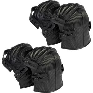 3x paar kniebeschermers / kniebescherming rubber zwart 26 x 20 x 14 cm - verstelbaar - kniebescherming voor tuinieren