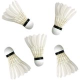 Set van 10x stuks badminton shuttles met veertjes wit - Veren shuttles om mee te badmintonnen -  9 x 6 cm