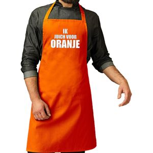 Ik juich voor oranje katoenen cadeau schort oranje EK/ WK voetbal voor dames en heren