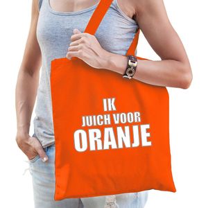 Ik juich voor oranje katoenen tas/shopper oranje voor dames en heren - Nederland supporter - Koningsdag/ EK/ WK voetbal