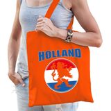 Holland Oranje Leeuw Katoenen Tas/Shopper Oranje Voor Dames en Heren - Nederland Supporter