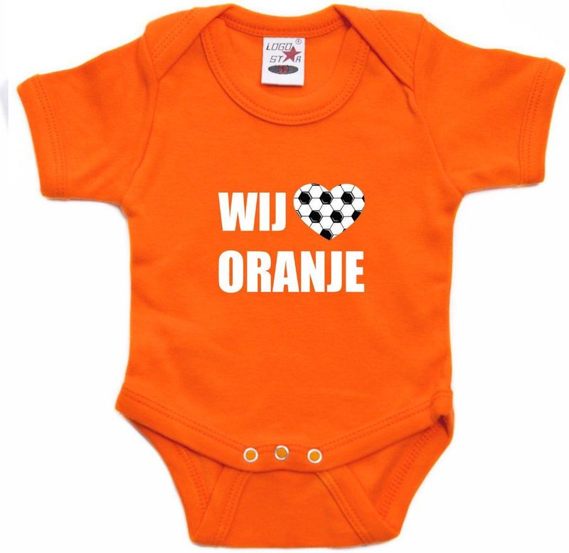 Oranje Fan Romper Voor Babys - Wij Houden van Oranje - Holland / Nederland Supporter