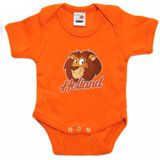 Bellatio Decorations - Romper - Oranje - Holland - Cartoon Leeuw - 68
