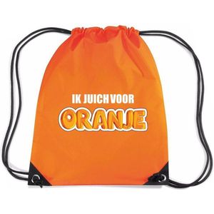 Ik juich voor oranje voetbal rugzakje / sporttas met rijgkoord oranje - Gymtasje - zwemtasje