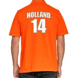 Oranje supporter poloshirt - rugnummer - Holland Nederland fan shirt kleding voor heren