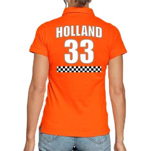Oranje race supporter poloshirt - nummer - Holland Nederland fan shirt kleding voor dames
