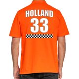 Oranje race supporter poloshirt - nummer - Holland Nederland fan shirt kleding voor heren