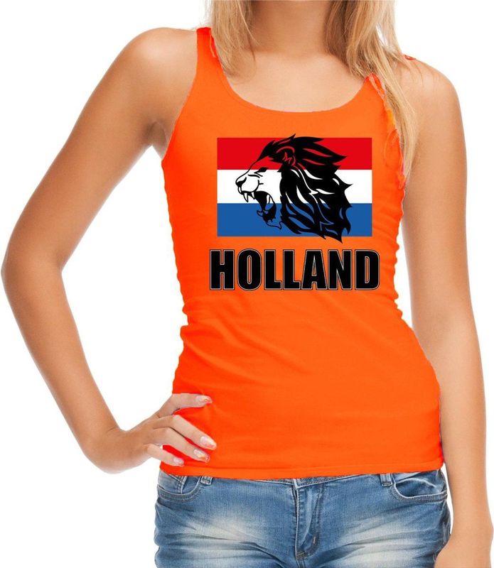 Bellatio Decorations - Tanktop - Oranje - Holland - Nederland Supporter