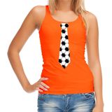 Bellatio Decorations - Tanktop - Oranje - Voetbal Stropdas - Nederland Supporter