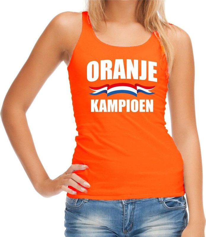 Bellatio Decorations - Oranje Kampioen - Tanktop - Oranje - 100% Katoen