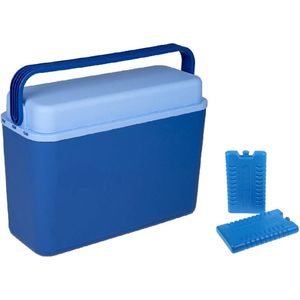 Koelbox donkerblauw 12 liter 40 x 17 x 29 cm incl. 2 koelelementen - Koelboxen