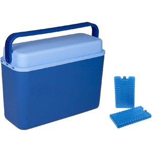 Koelbox donkerblauw 12 liter 40 x 17 x 29 cm incl. 2 koelelementen