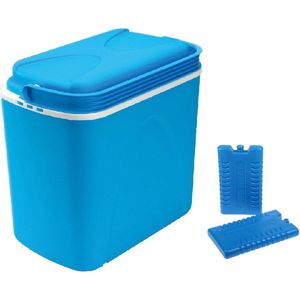 Koelbox blauw 24 liter 40 x 25 x 37 cm incl. 2 koelelementen